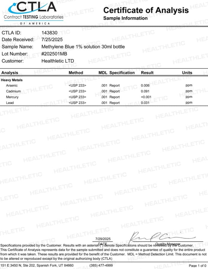 3rd party lab test certificate of analysis